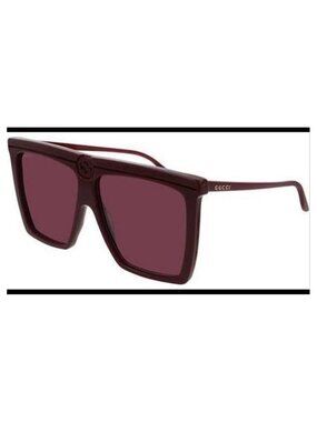 - Gucci Burgundy New Gg0733s 003 Shield Sunglasses